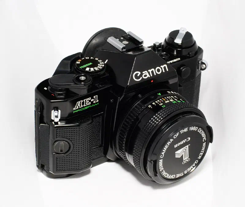 The Canon AE-1 Program, a manual focus SLR camera