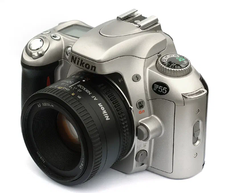 A Nikon F55 with AF 50mm f/1.8D.
