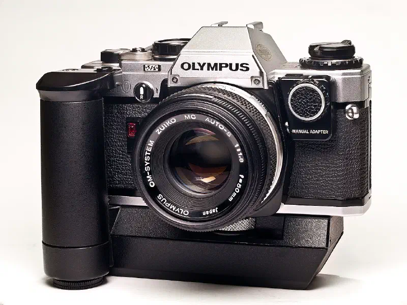 Olympus OM10 with winder and manual adapter