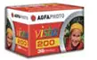 A red carton of AgfaPhoto Vista 200 colour negative film, 135-36, with a child's portrait on the face