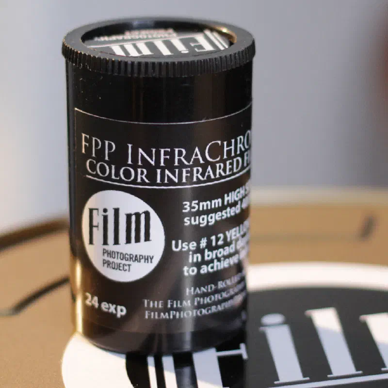 A black FPP InfraChrome colour infrared canister, 24 exposures
