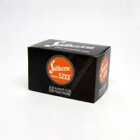 A black carton of Silberra Cinema 52XX black-and-white film