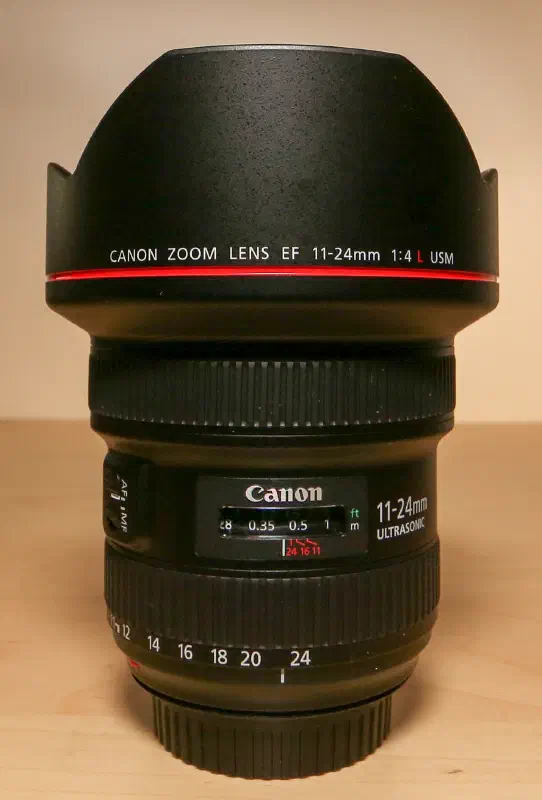 Canon EF 11–24mm, photographed on its own, off the camera