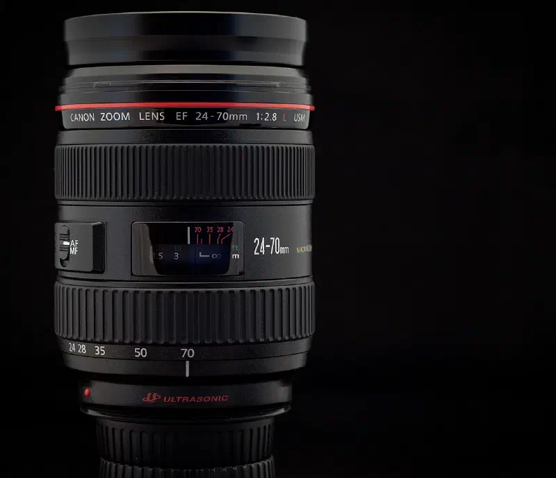 Canon EF 24–70mm, photographed on its own, off the camera