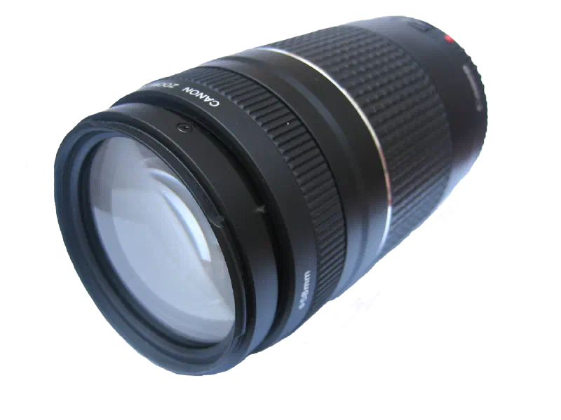 Canon EF 75–300mm, photographed on its own, off the camera