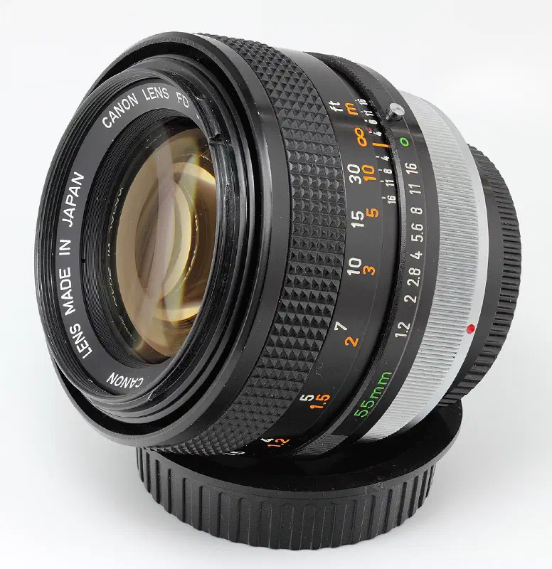 Canon FD 55mm f/1.2 S.S.C. Aspherical, photographed on its own, off the camera