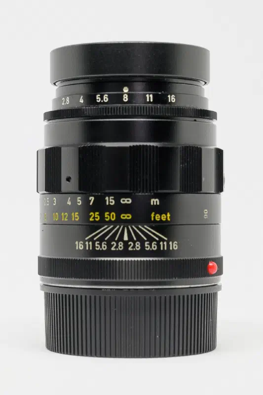 Leica Tele-Elmarit 90mm f/2.8, photographed on its own, off the camera