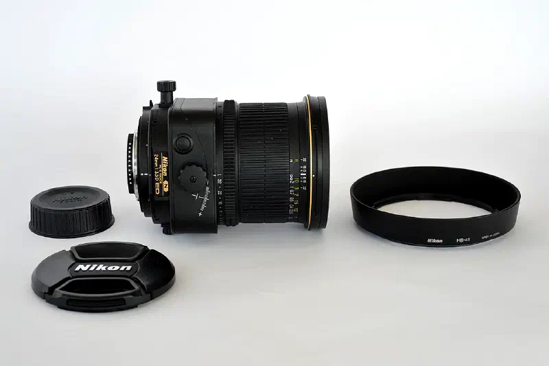 Nikon Nikkor 24mm f/3.5E, photographed on its own, off the camera