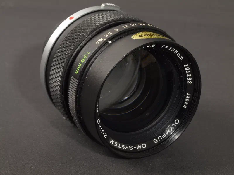 Olympus Zuiko 135mm F4.5, photographed on its own, off the camera
