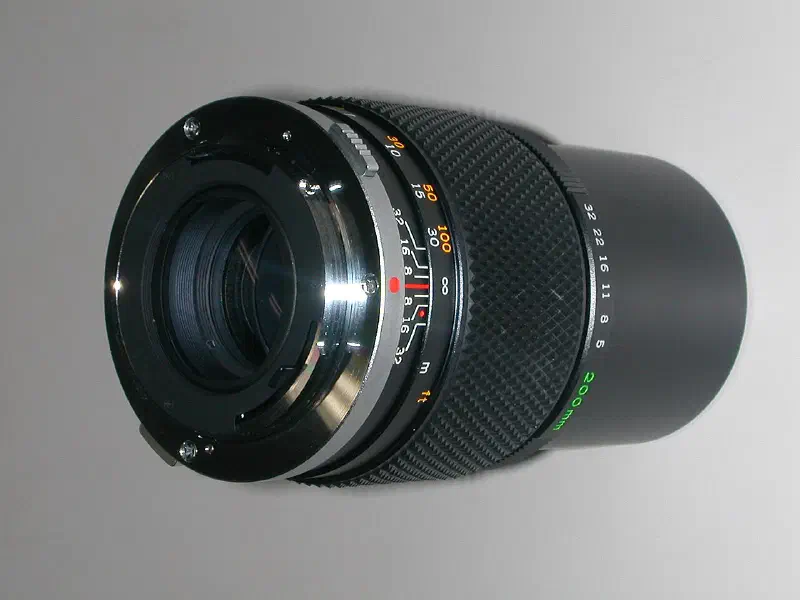 Olympus Zuiko 200mm F5, photographed on its own, off the camera