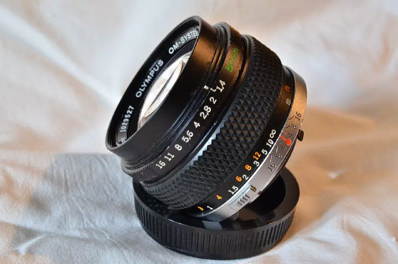 Olympus Zuiko 50mm F1.4, photographed on its own, off the camera