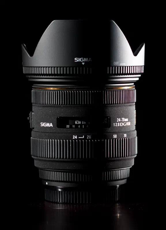 Sigma 24–70mm f/2.8 IF EX DG HSM, photographed on its own, off the camera
